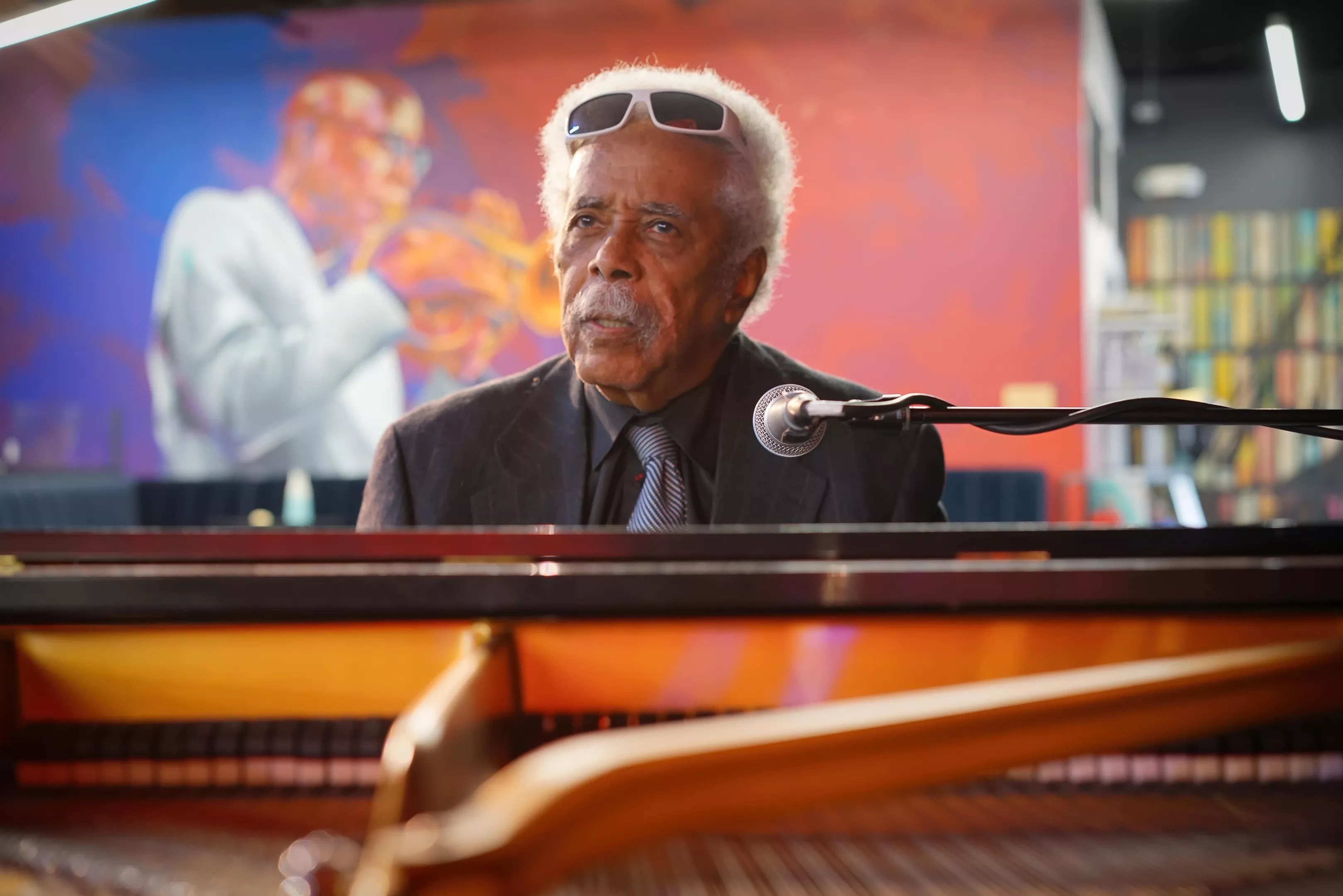 man playing the piano