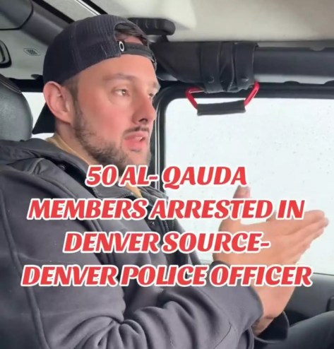 A man talking about a Denver Police Department conspiracy theory about al-Qaeda arrests.