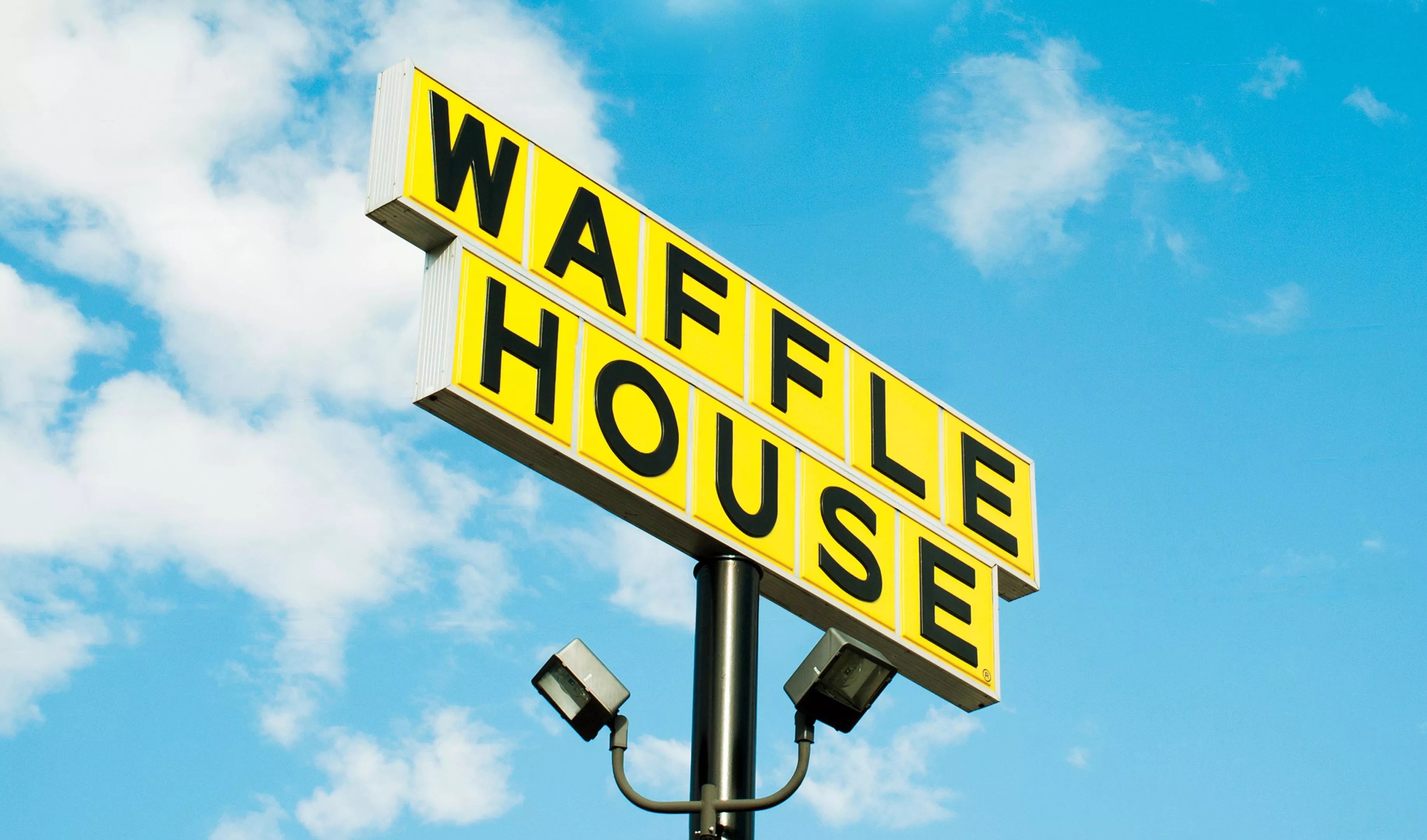 a waffle house sign