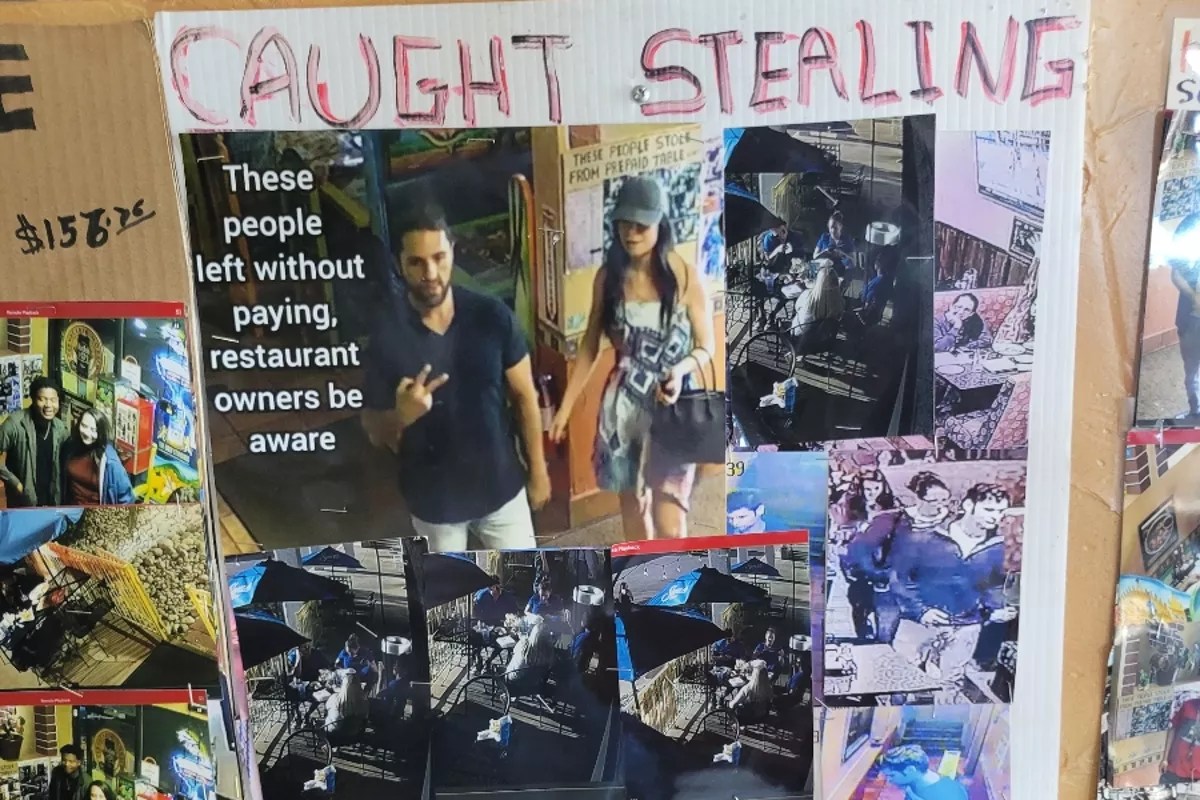 Part of the "Wall of Shame" at El Tequileño