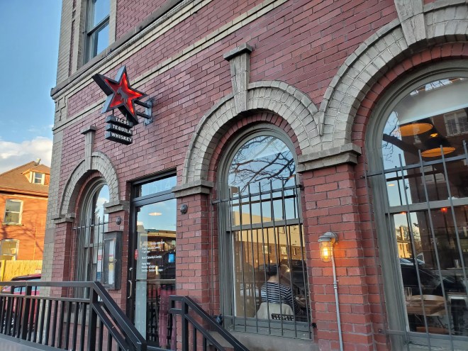 outside of a brick building