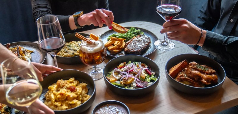 various food on plates