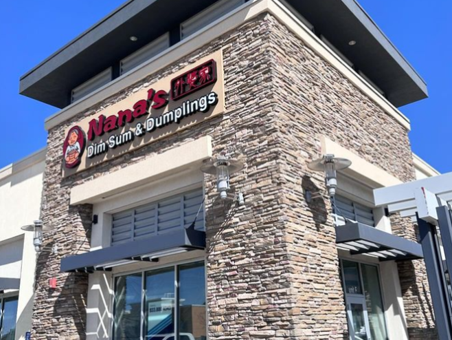 exterior of a building with a Nana's Dim Sum sign