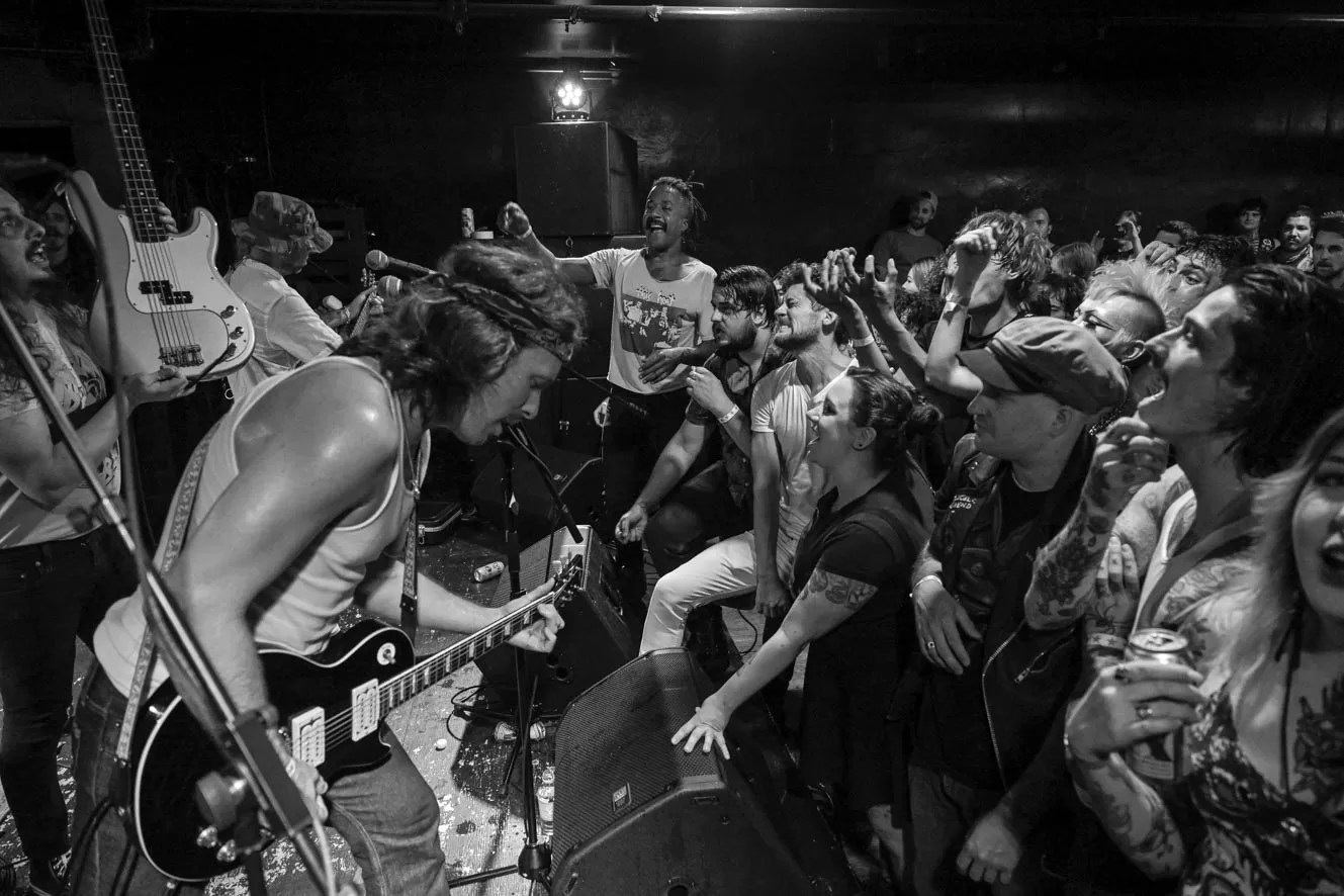 view of a band performing on stage