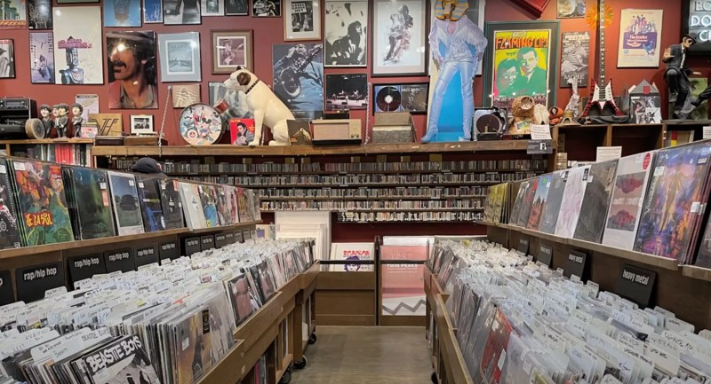 interior of a record store