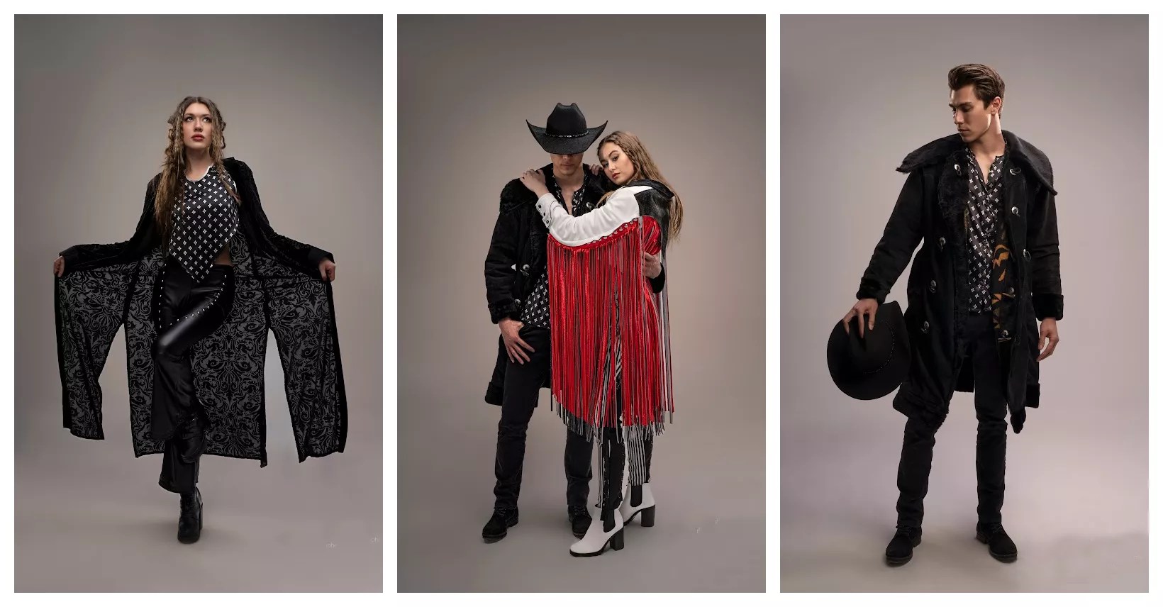 models wearing western-inspired clothing