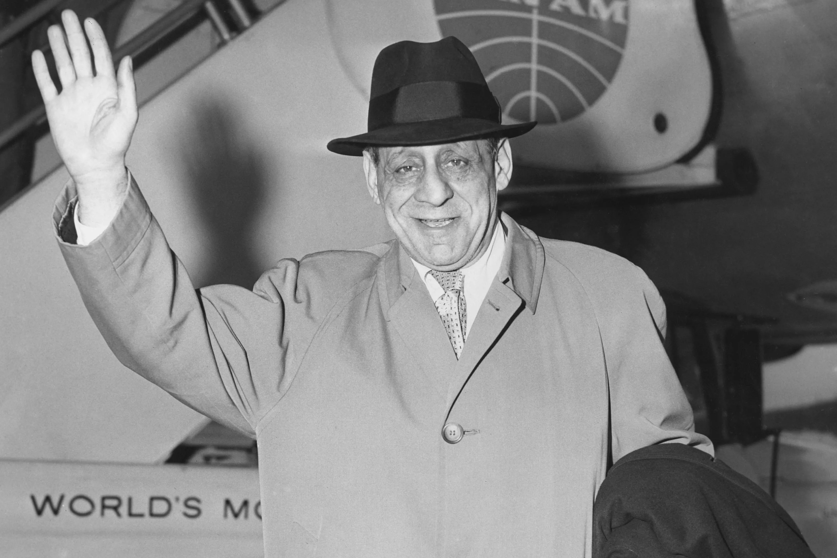 Robert Briscoe comes off a plane.