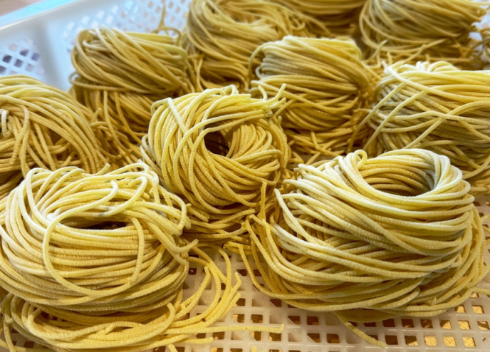 bundles of fresh pasta