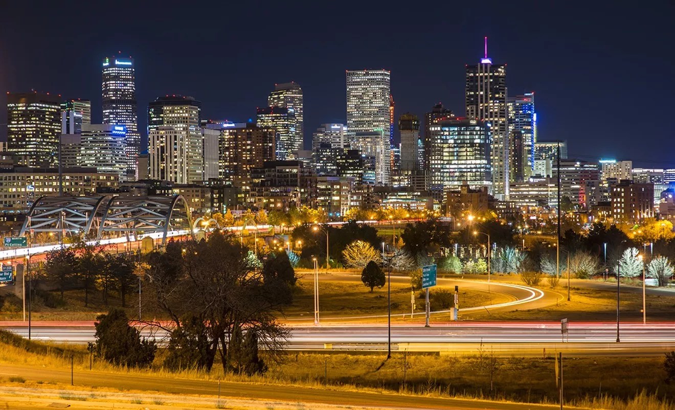 denver skyline at night