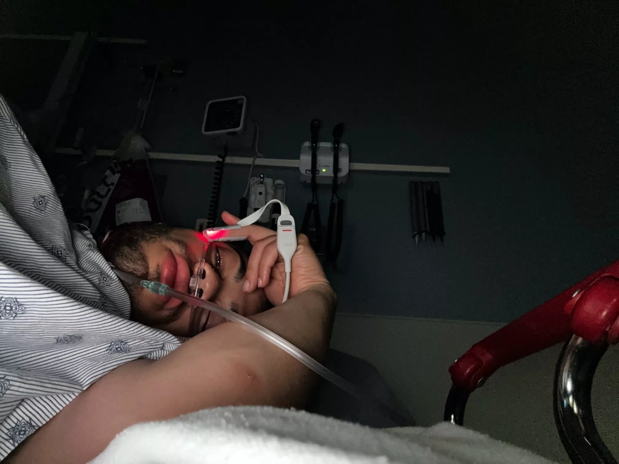Man in hospital bed