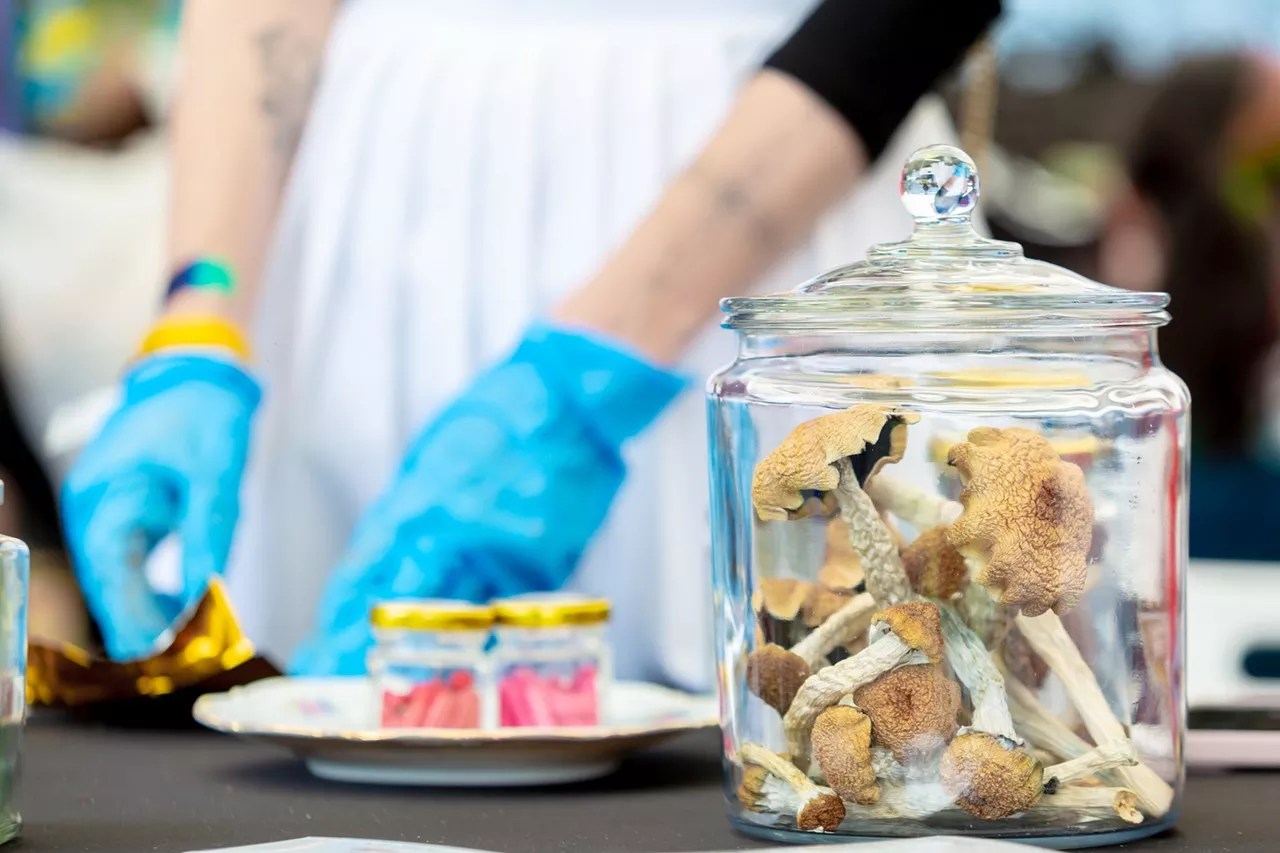 Jar of magic mushrooms