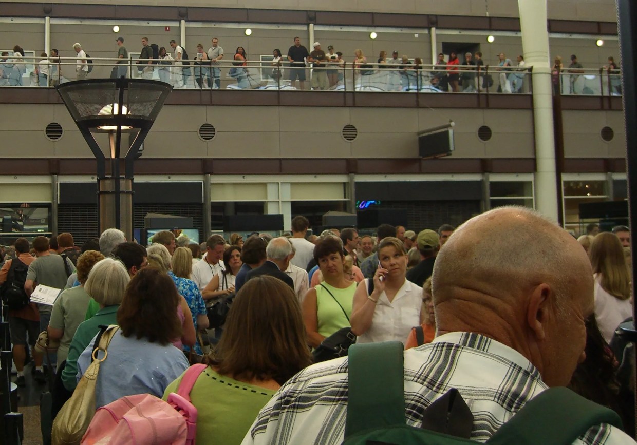 Security TSA line at Denver airport