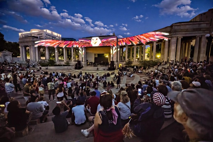 Eagle light show at Greek Theater in denver park