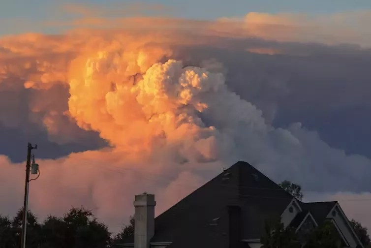 cloud over fire
