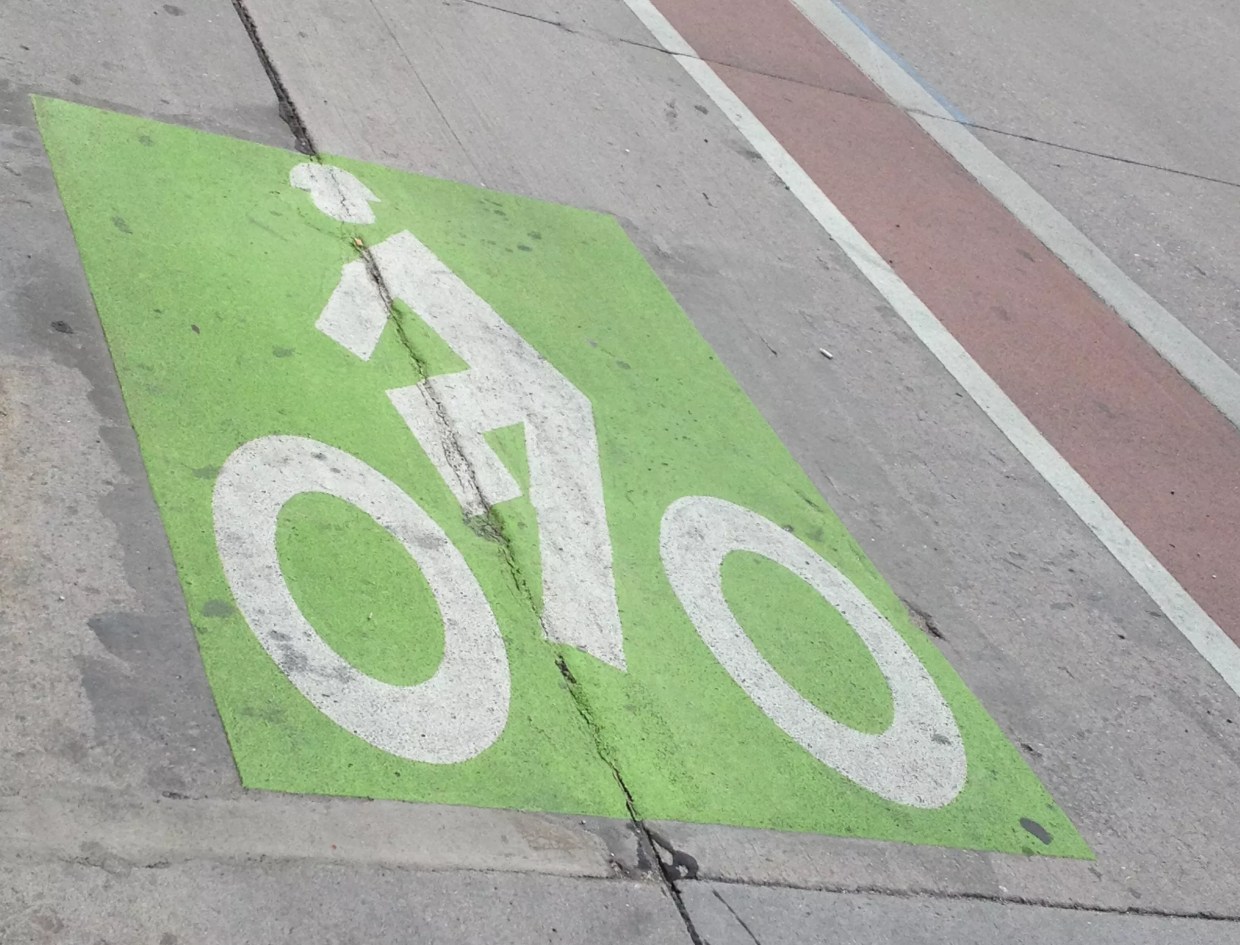 Denver bike lane symbol