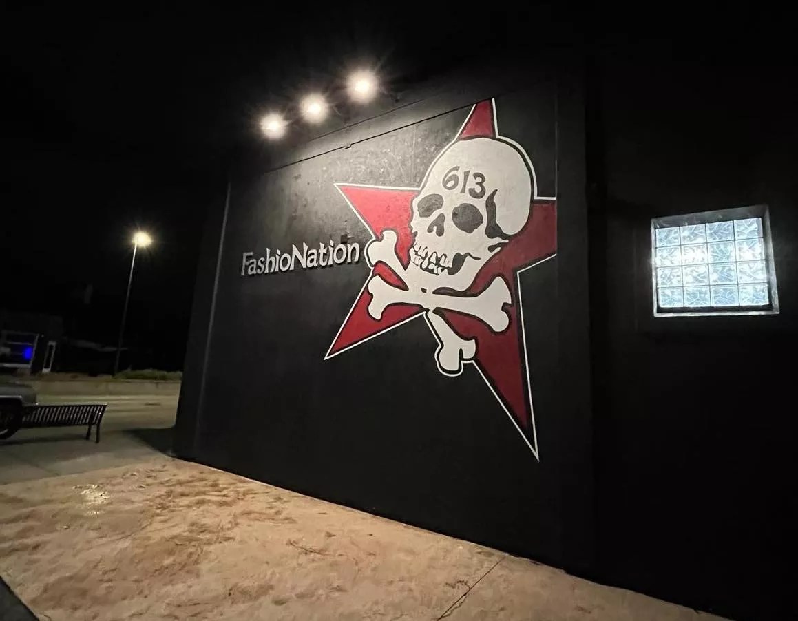 sign of store with skull