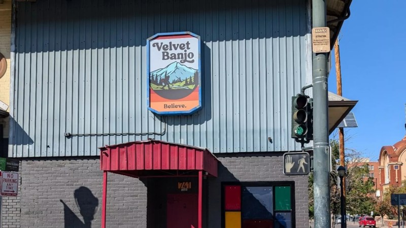 exterior of the velvet banjo venue in denver