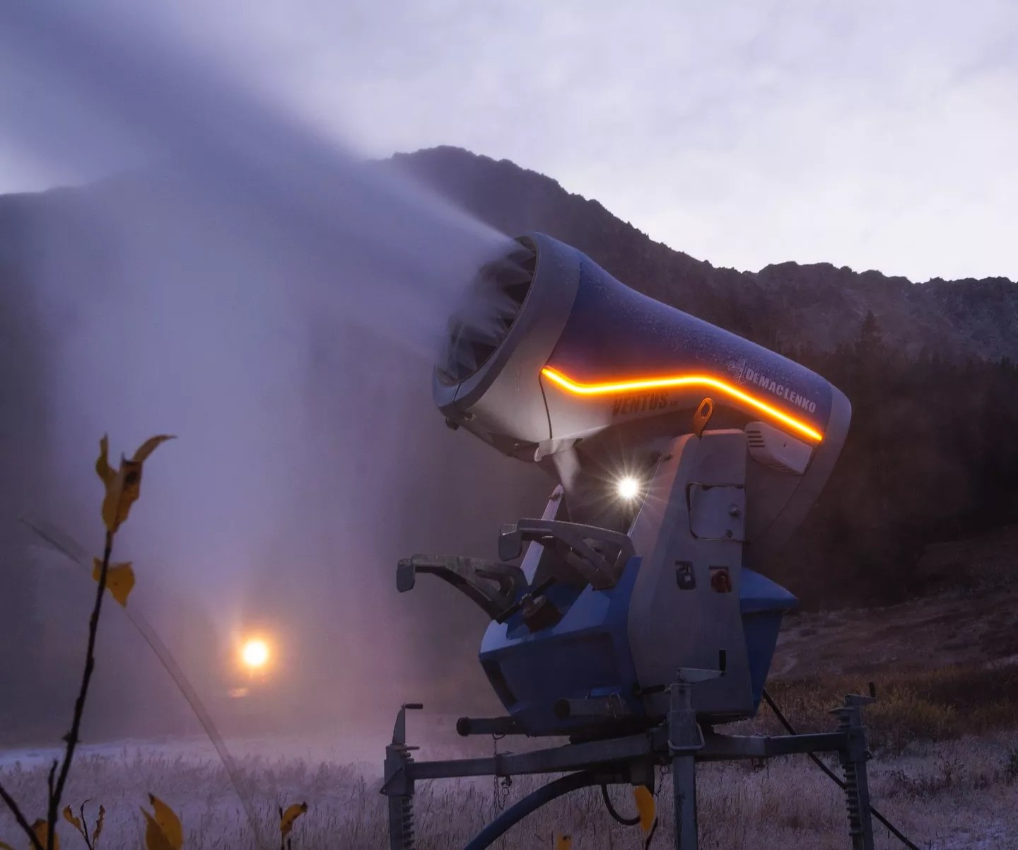 snowmaking at ski resort