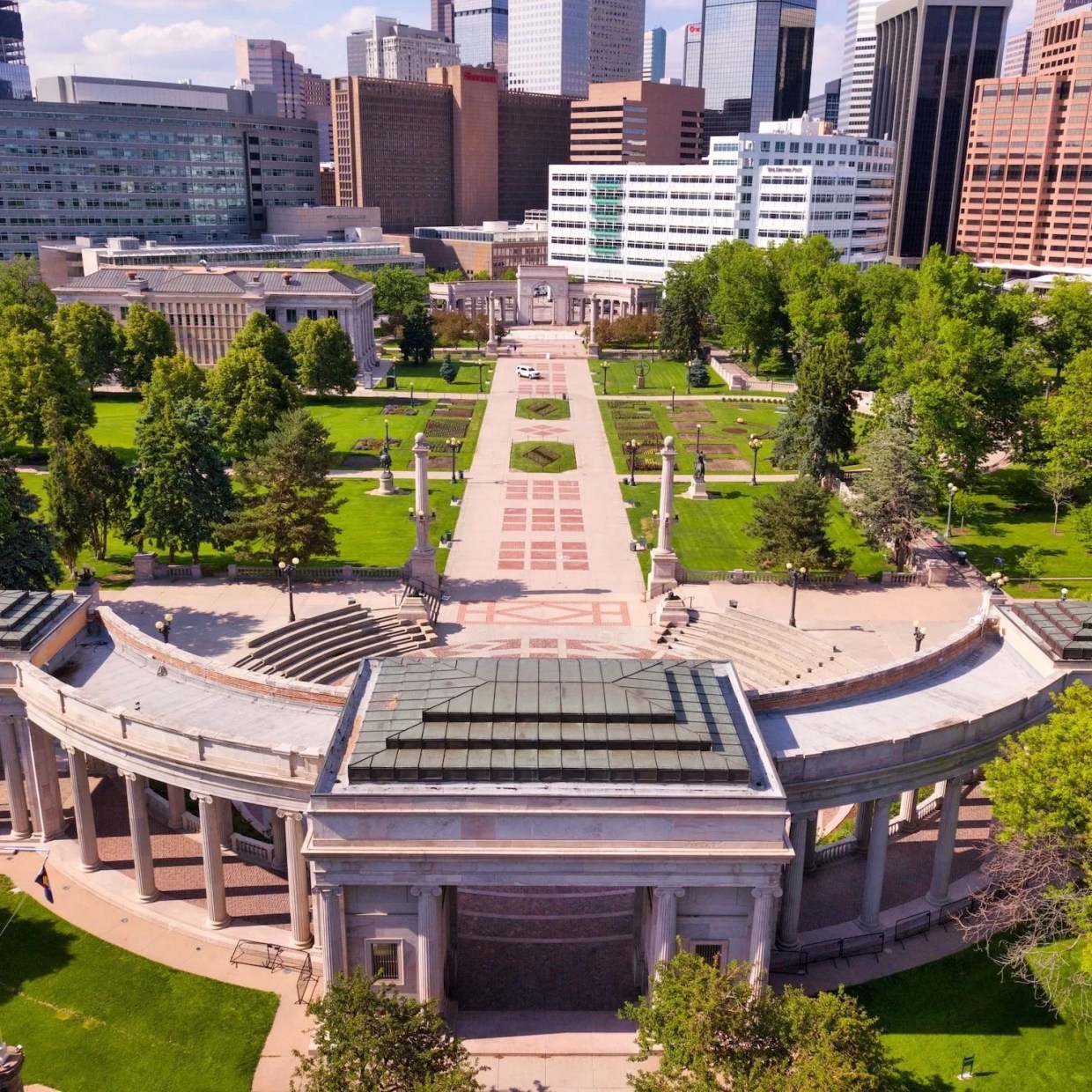 Civic Center amphitheater looking downtown