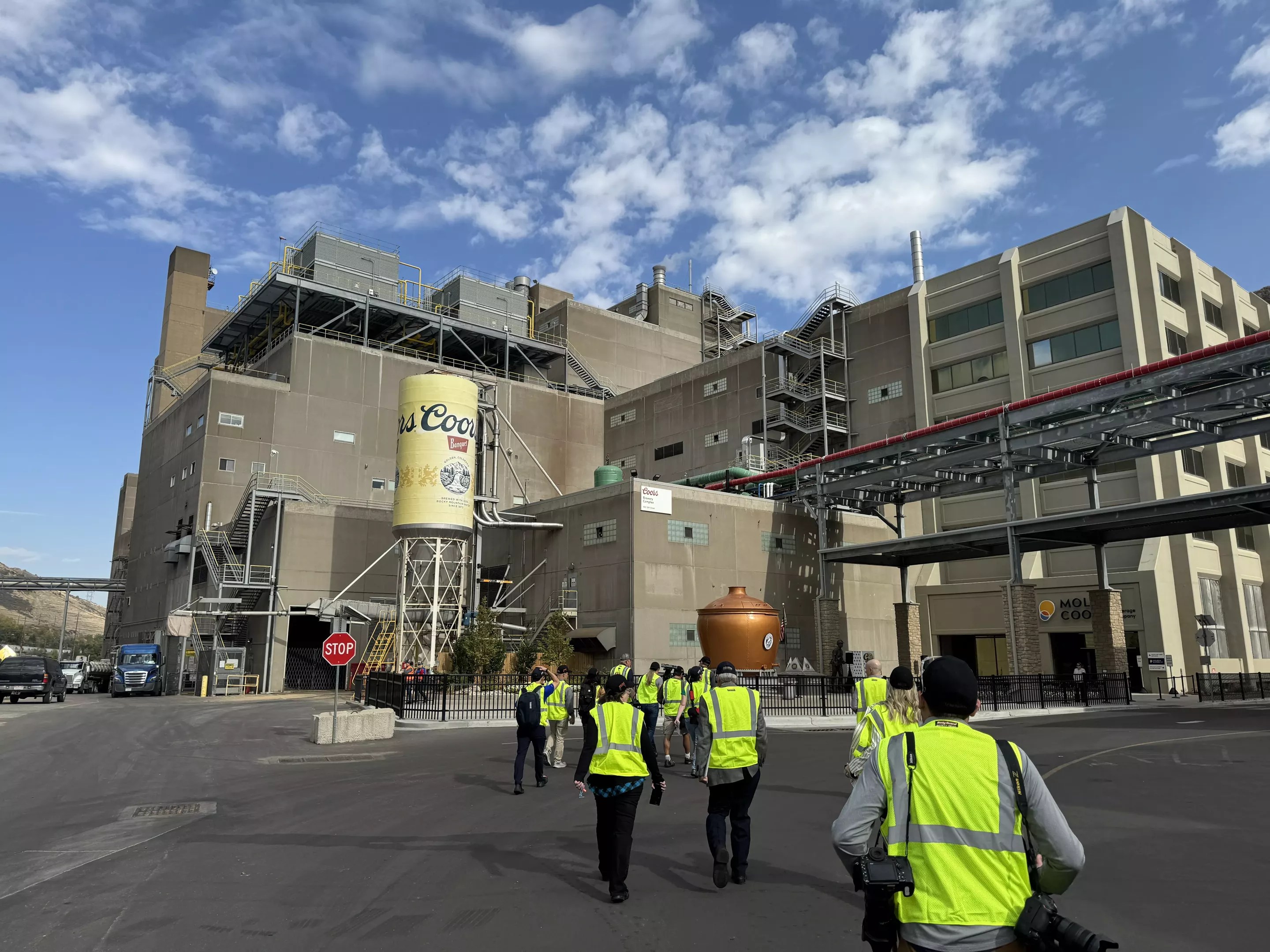 Large brewery building.