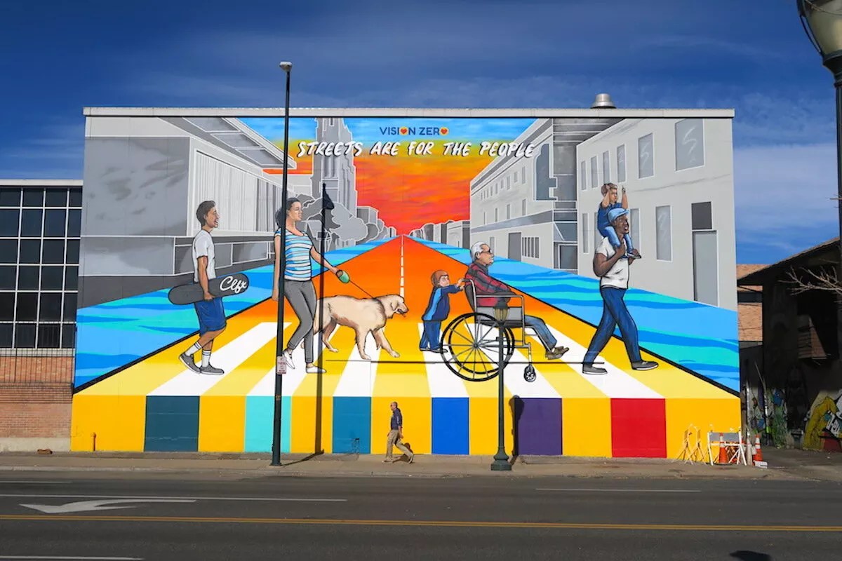 mural of people on the street