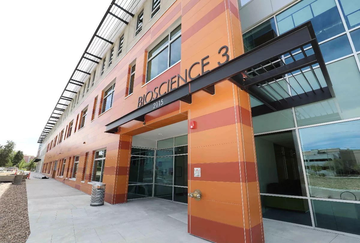 The front of a research facility.