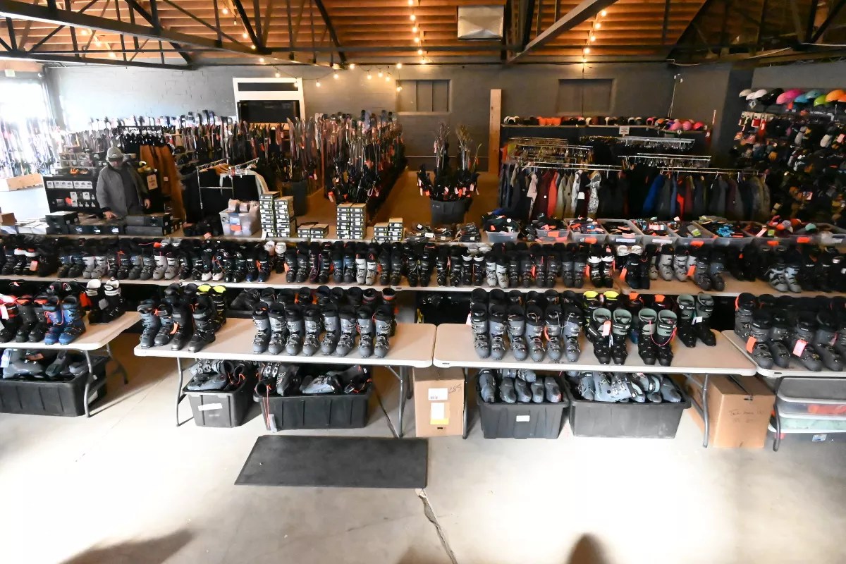 A look inside a ski shop.