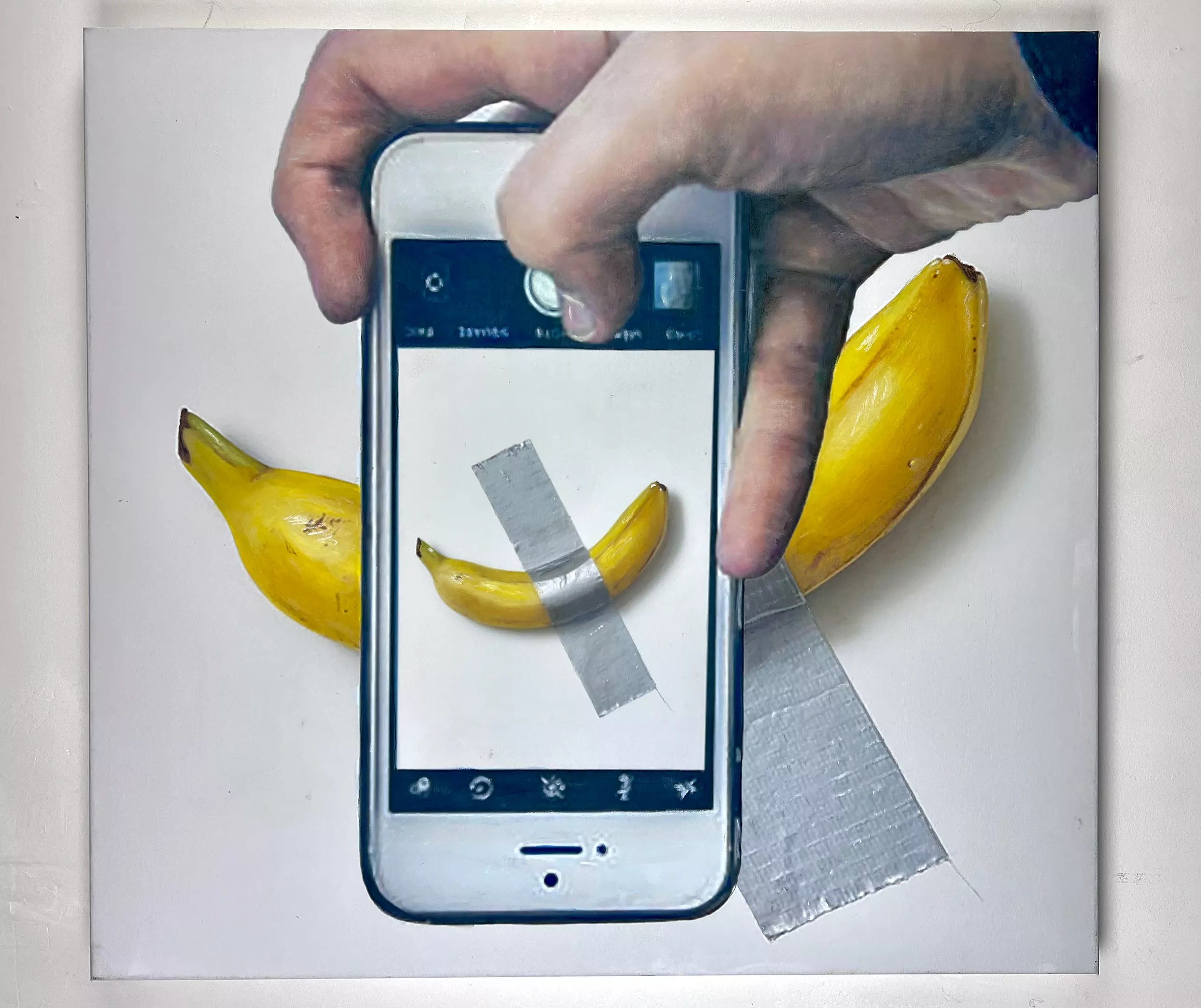 iphone taking picture of banana