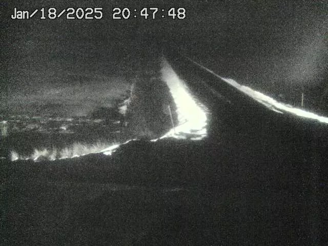 night picture of icy road