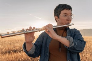 Sarah Christiansen playing the flute