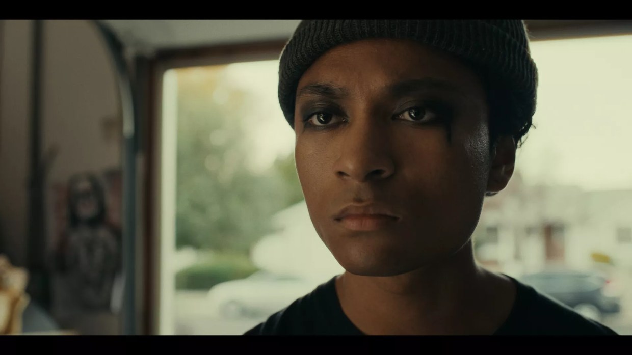 A teen with black eye makeup