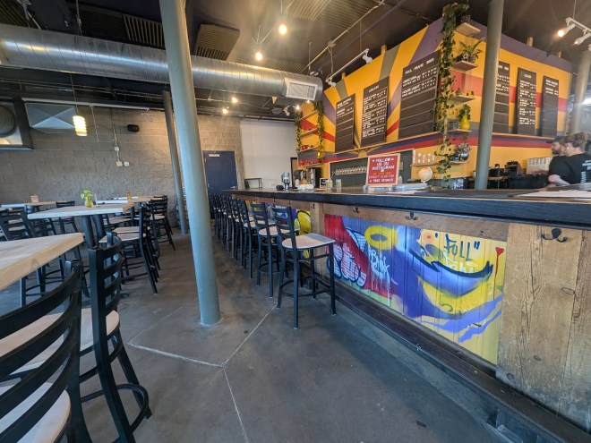 New brewery with a colorful bar