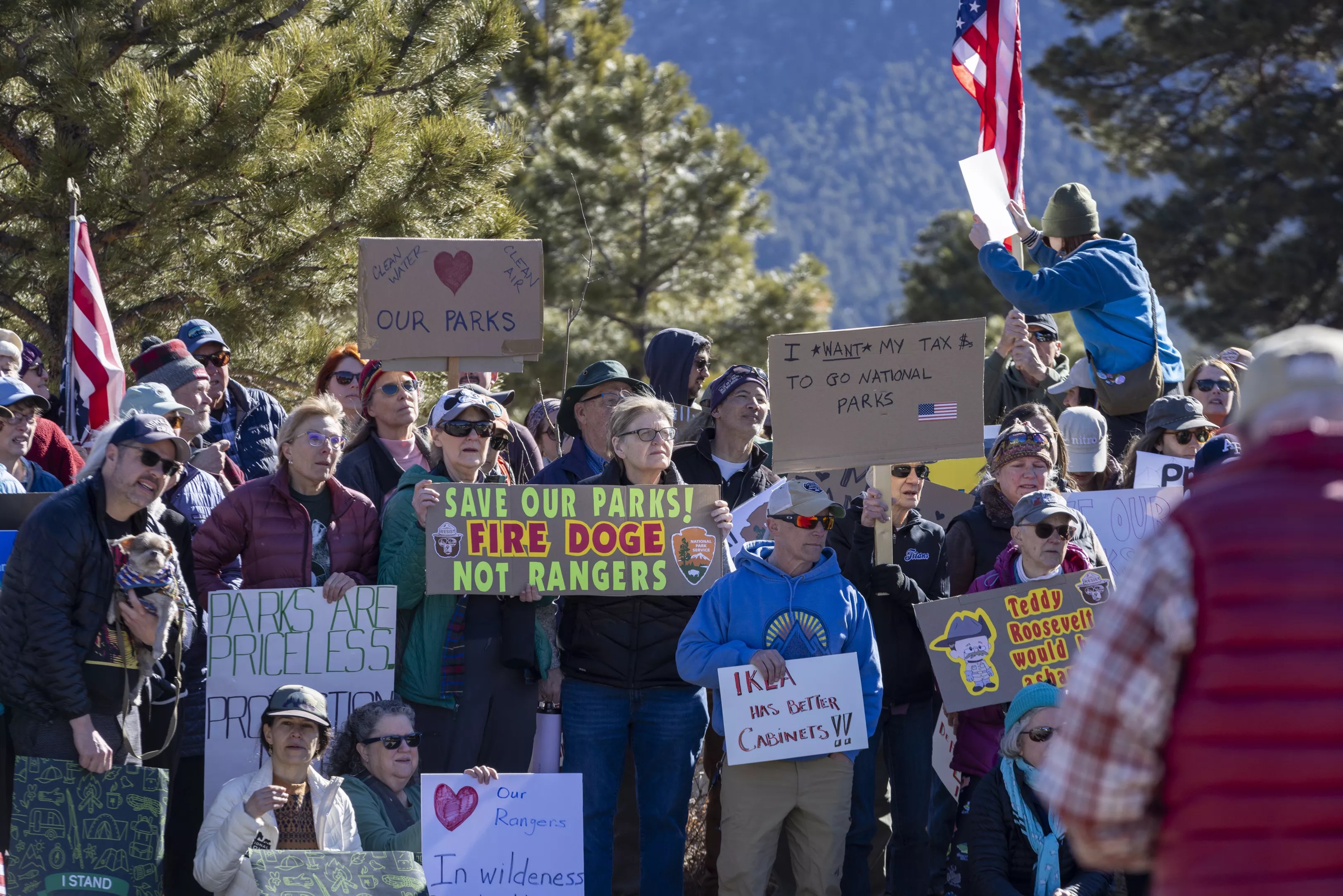 Protesters at Rocky Mountain National Park