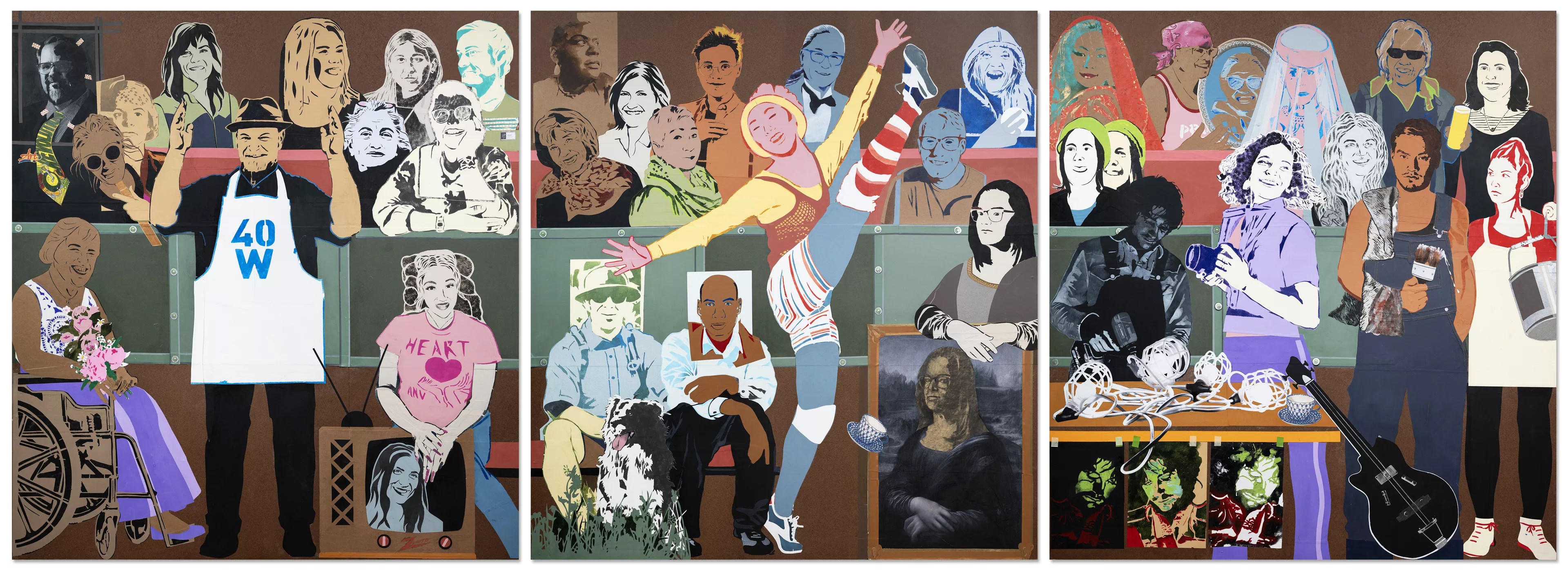 A painting of various people