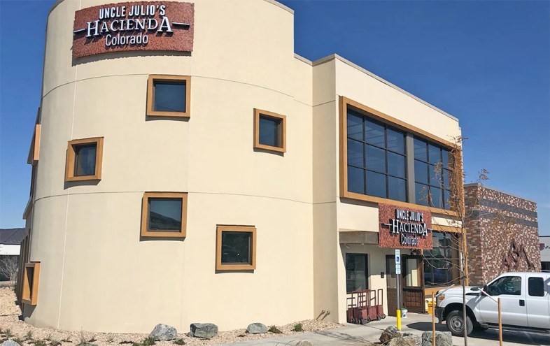 exterior of a tan building