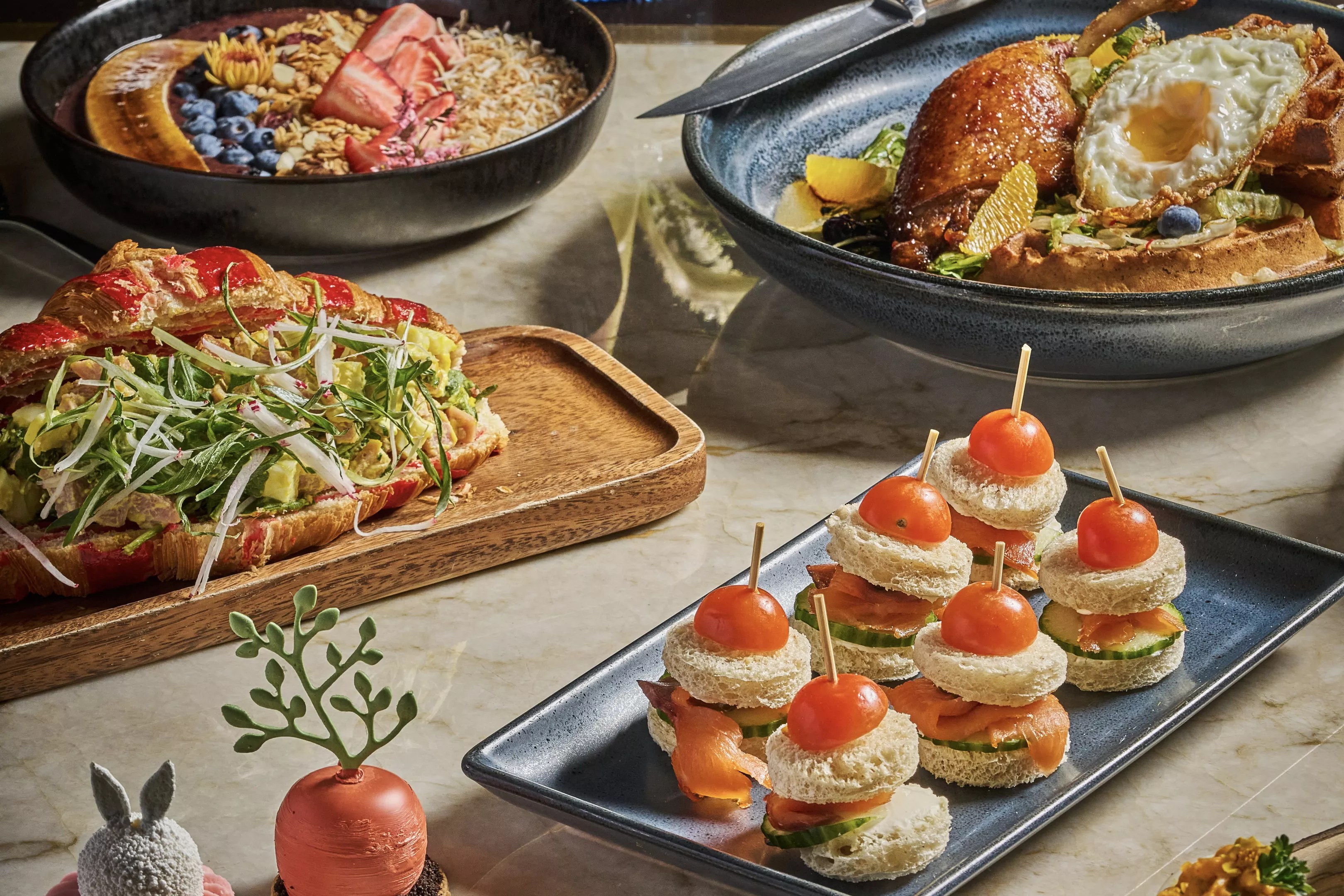 Salmon tea bites, a deviled egg salad croissant sandwich and more Easter specials from Elway's