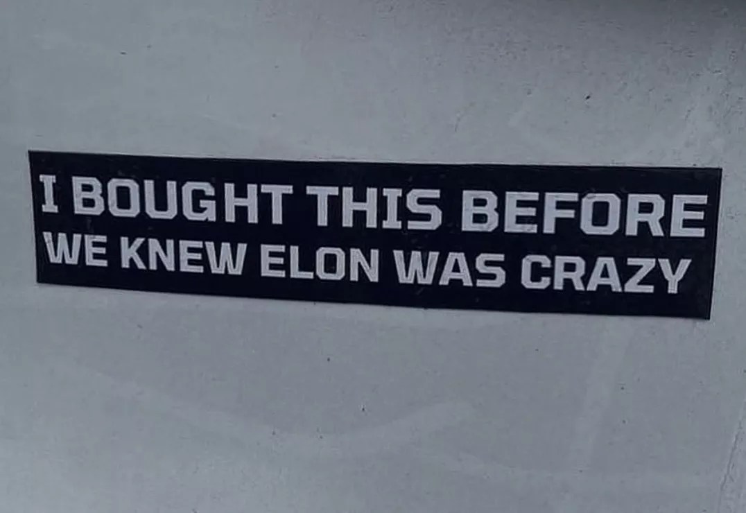 I Bought This Before Elon Went Crazy Tesla sticker