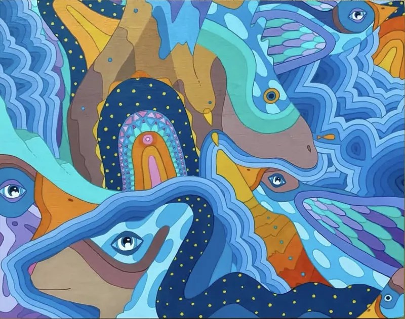 An abstract work of visual art.