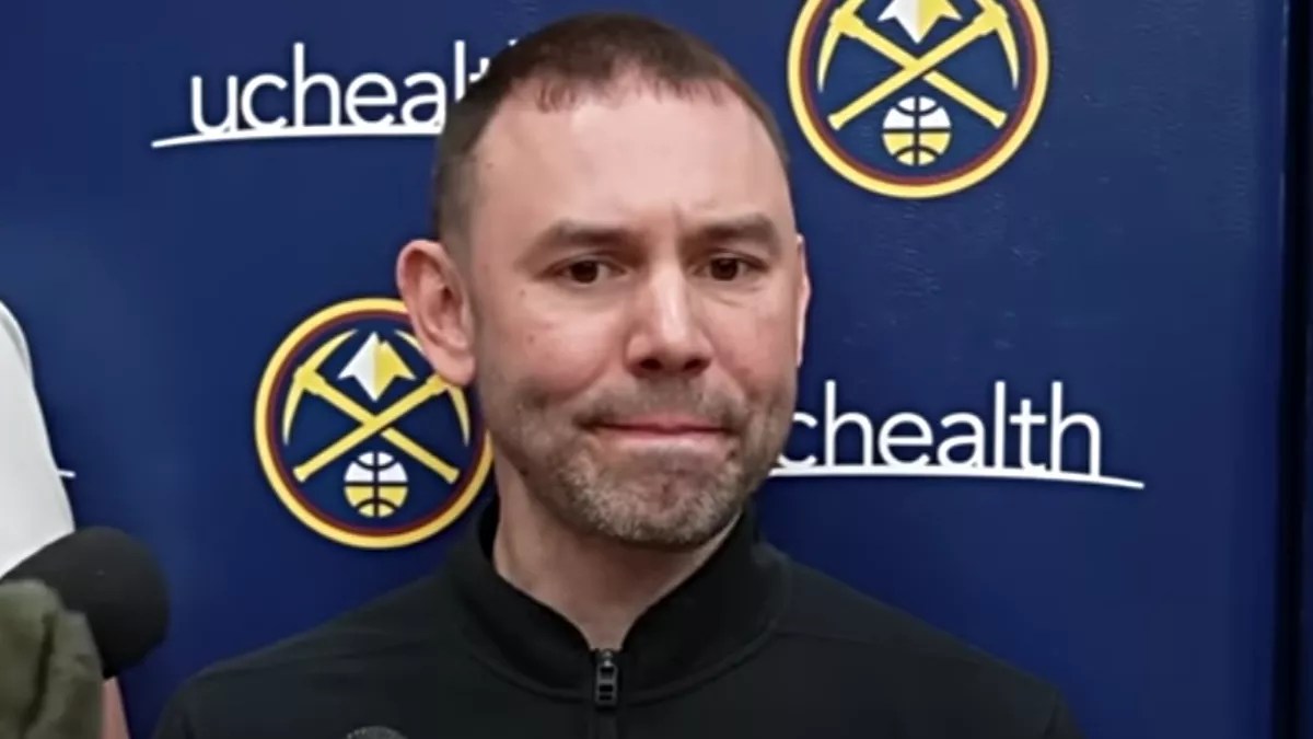 David Adelman, interim coach for the Denver Nuggets, during post-game interview