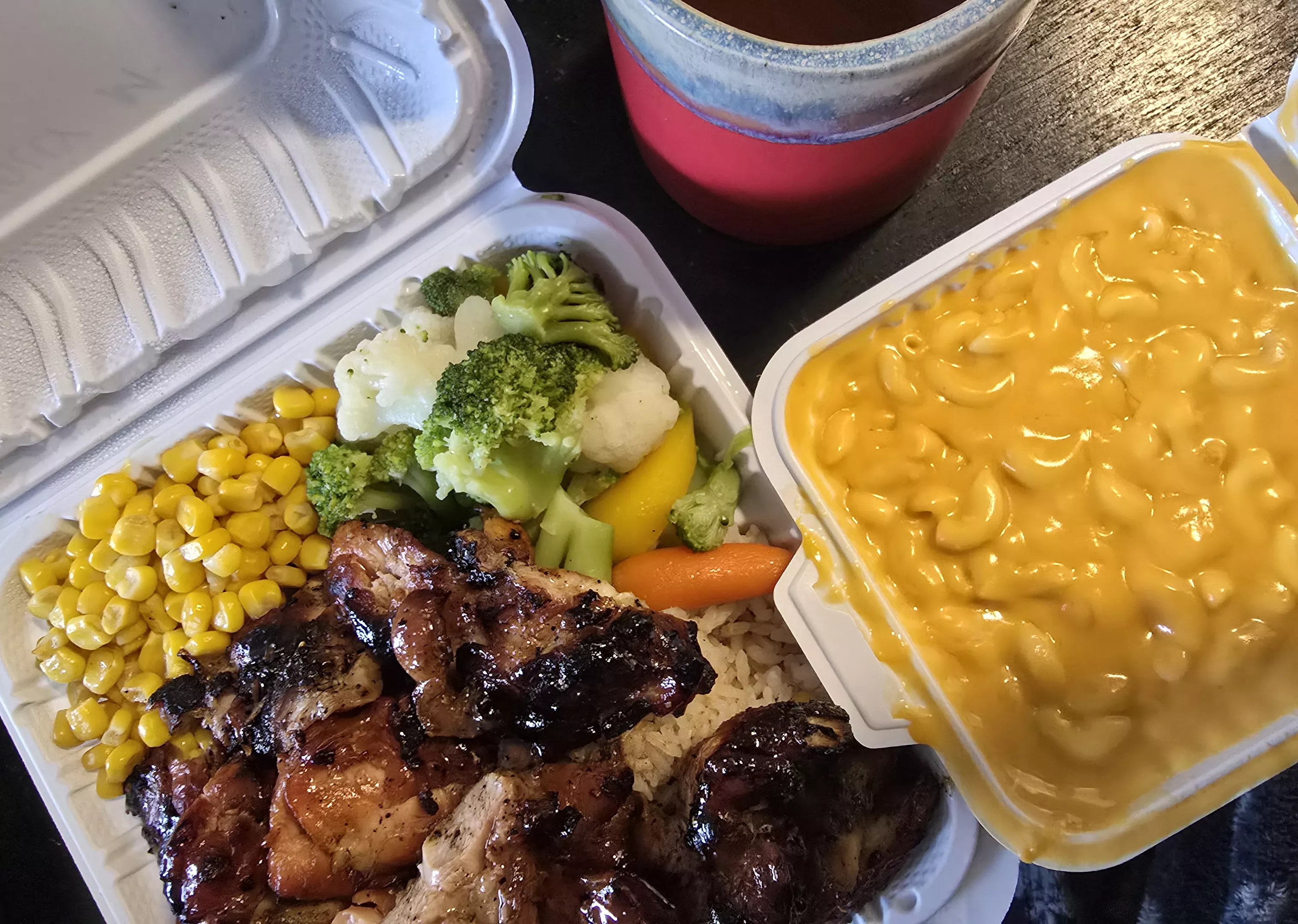 food in takeout boxes