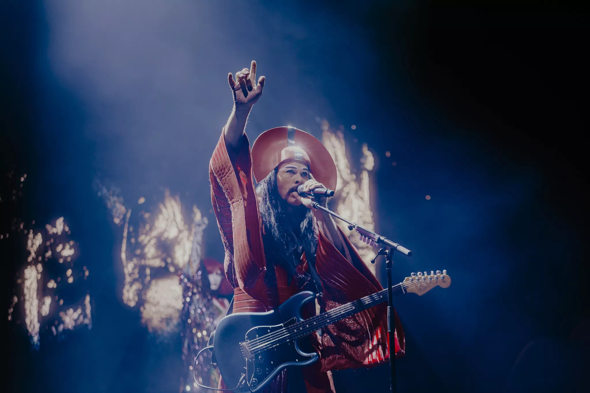 Empire of the Sun performing on stage at Red Rocks on Monday, April 28, 2025.