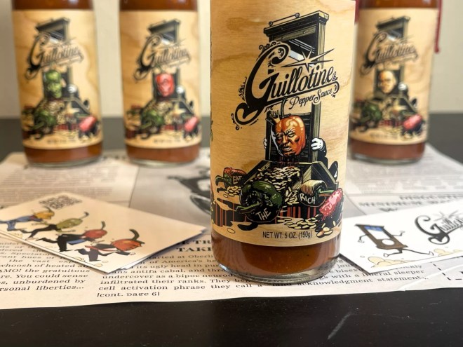 trump on hot sauce bottle