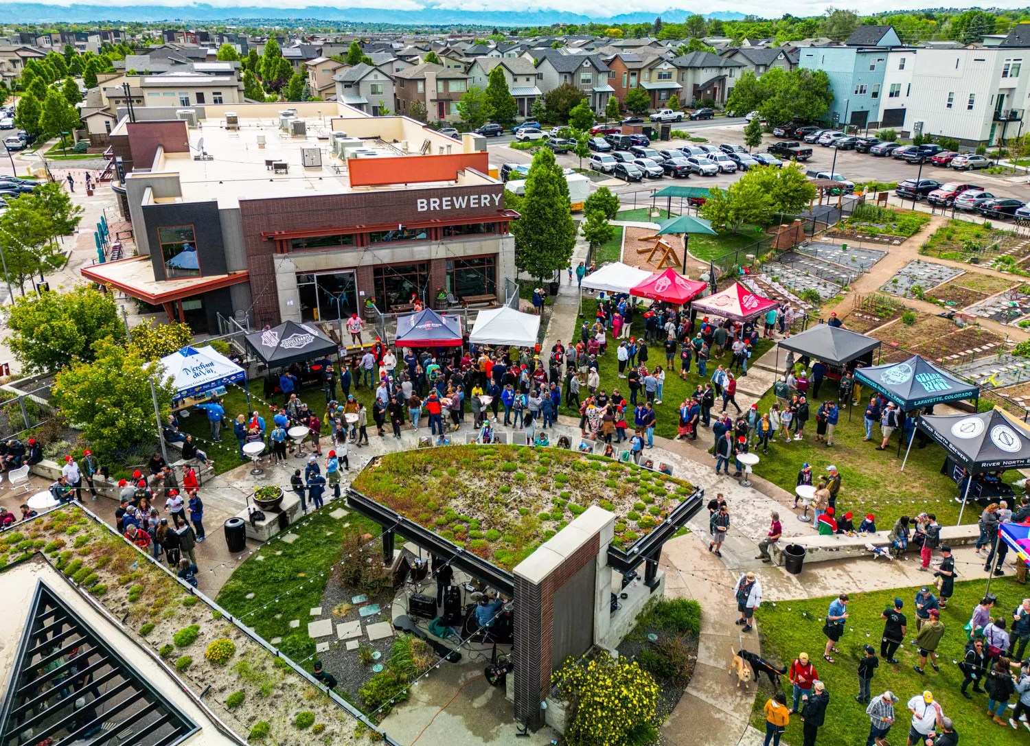 Outdoor garden beer festival.