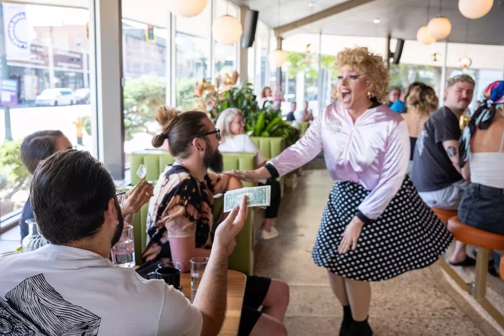 drag queen at brunch