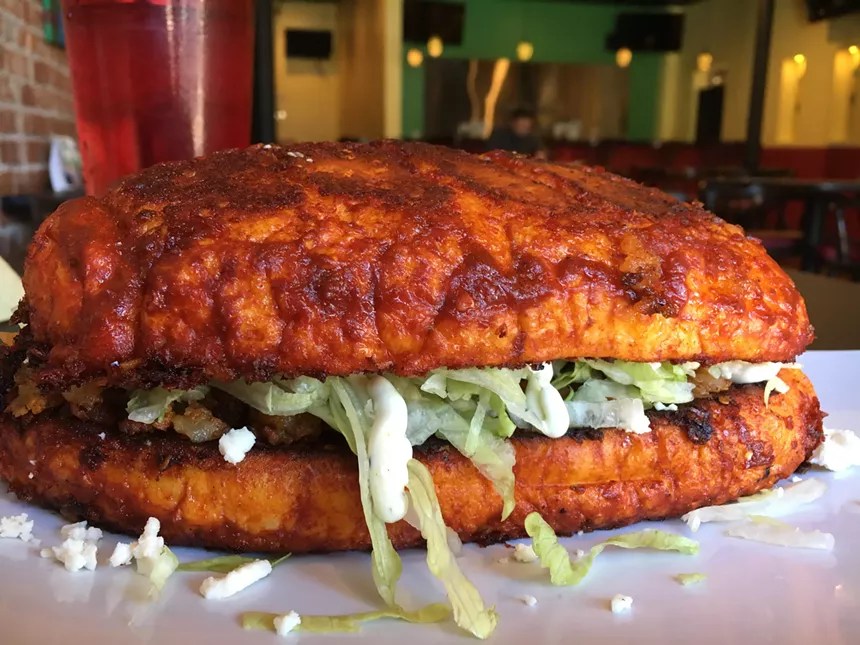 giant torta with lettuce