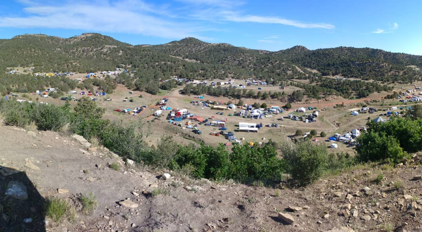 an overshot view of Apogaea, a regional Burning Man event in Colorado