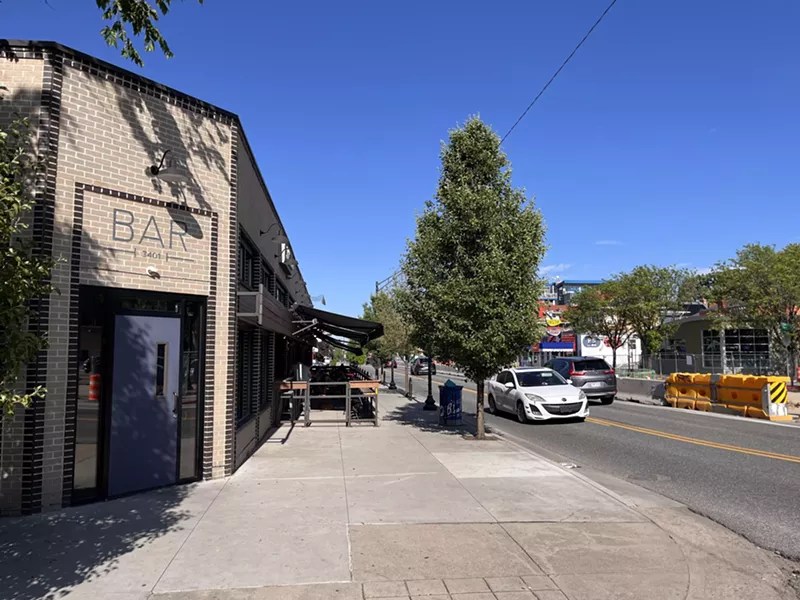 denver street with construciton