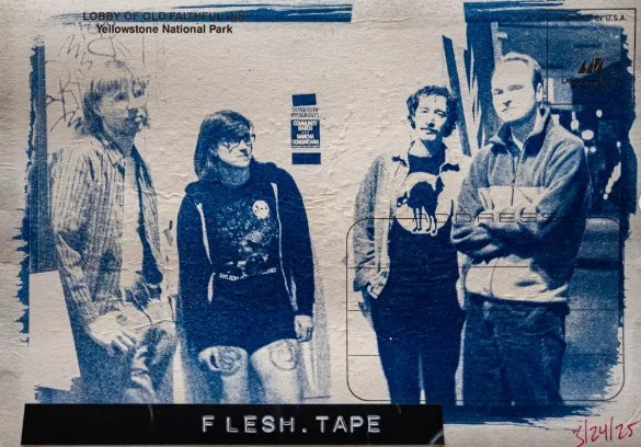 A stylized portrait of the band Flesh Tape
