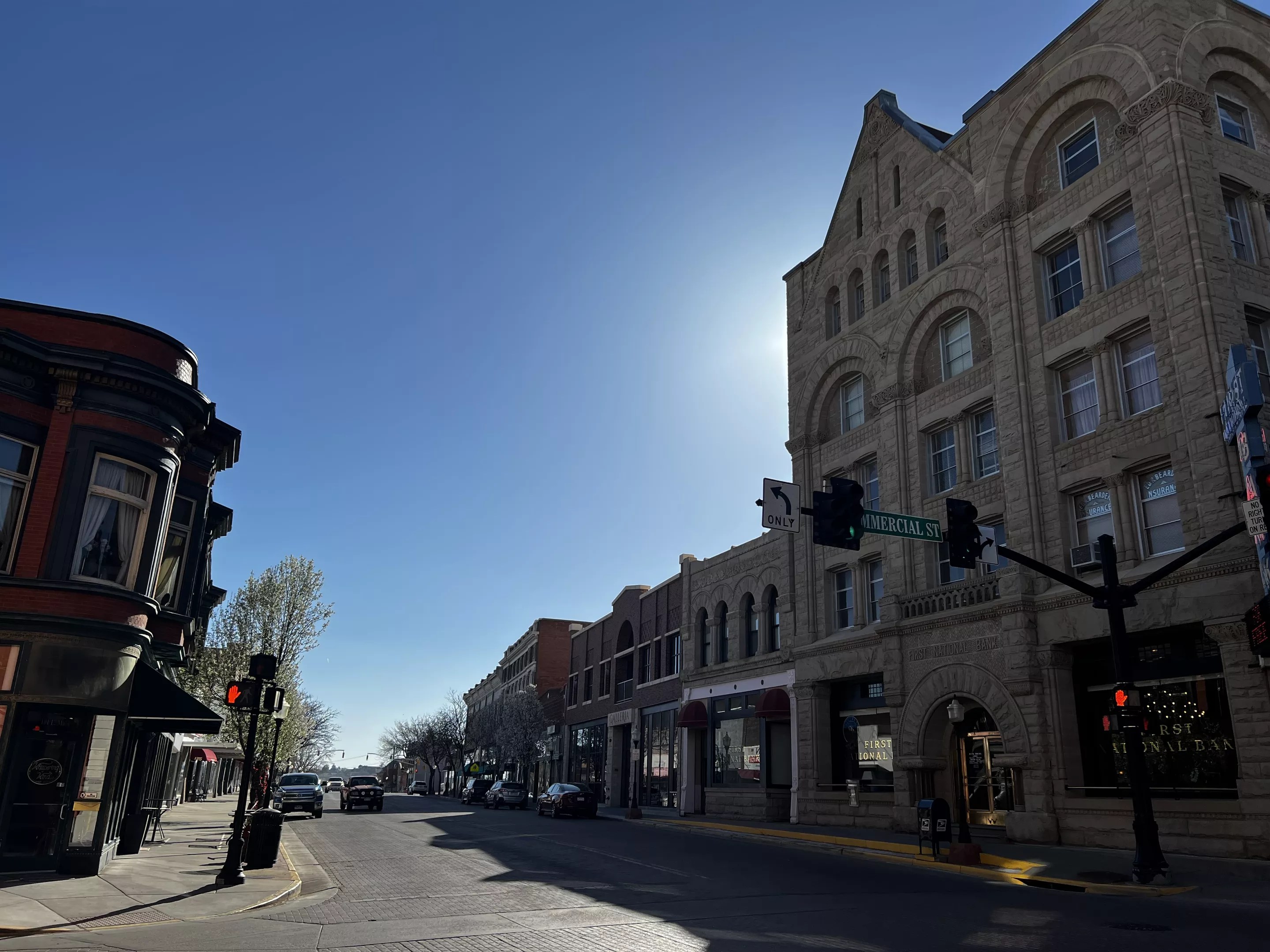 A street with victorian architecture