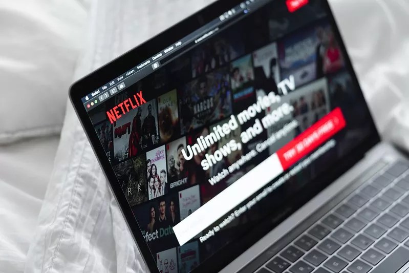 Netflix login page on laptop